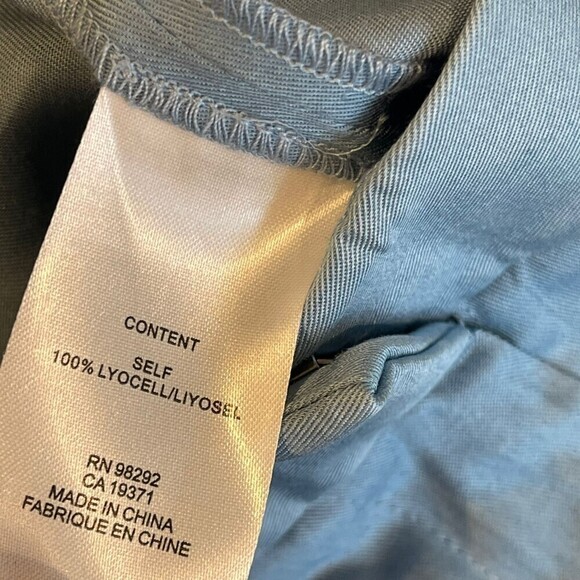 New TIBI High Waisted Wide Leg Chambray Pleated Cropped Pants Size10 - Picture 13 of 13